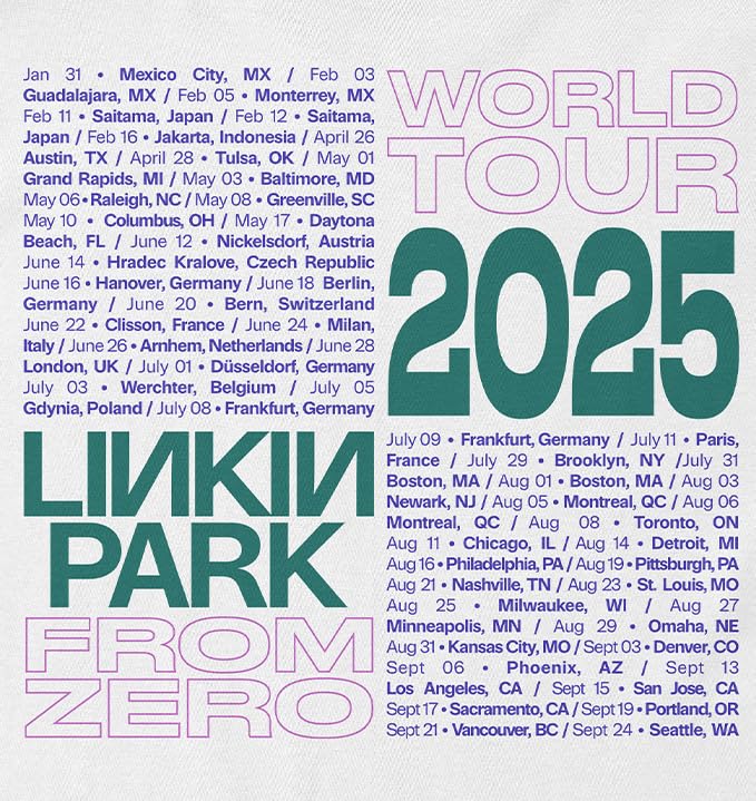 Linkin Park Unisex-Adult Zero Official Merch Logo Tour Women's T-Shirt4