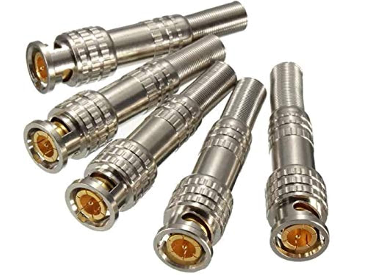 Royal Apex Solder Less Twist Spring BNC Connector Jack for CCTV Camera Surveillance Kit System (Pack of 5)