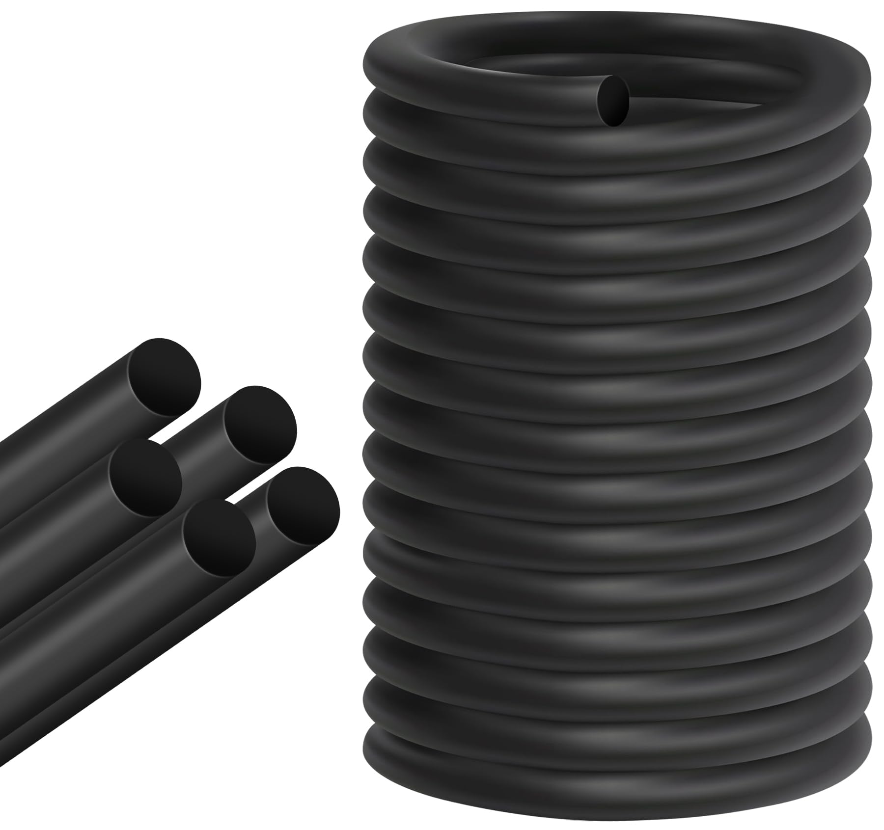 Backer Rod EPDM Rubber 5/8" Diameter x 20' Length Caulk Saver Door Window Weather Stripping Seal for Concrete Filling Joints and Gaps (Black)