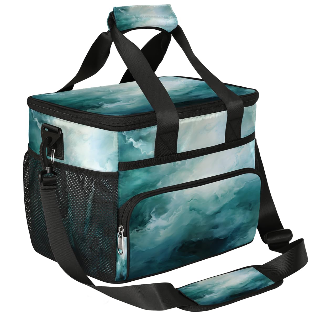Marble Texture Design Insulated Picnic Backpack Lunch Box for Women Men Picnic Basket Tote Lunch Bag Picnic Bag Portable Lunch Bags for Picnic, Beach, Work, Trip,Office, Camp Abstract Color Mix
