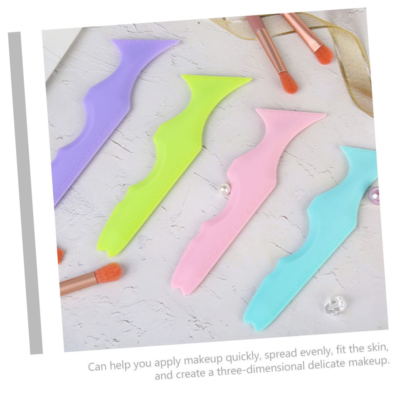 Beavorty 10pièces Outils De Maquillage Silicone Pour Yeux Pochoirs Eyeliner Et Garde Mascara Guide Pour Maquillage Yeux Parfait