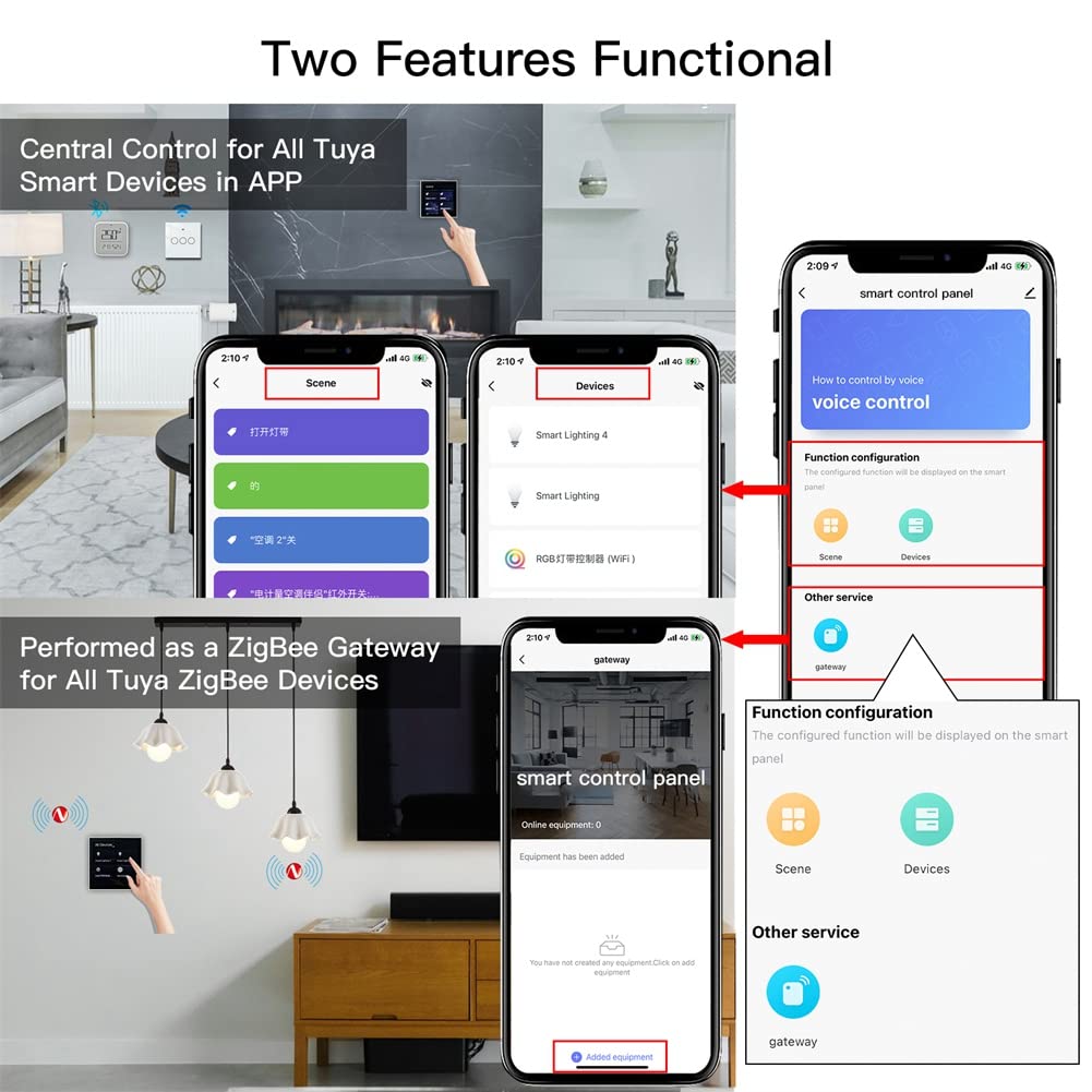 Tuya Pannello di controllo Smart Home Pannello di controllo multifunzione Pannello di controllo Touch Screen per scene intelligenti Smart