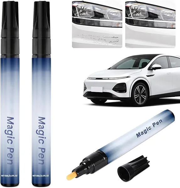 All Car Magic Pen, Magic Car Scratch Removal Pen, Car Scratch Repair Pen Set Quick Fix for Scratches and Paint, Fits All Car Colors, Lightweight and Fast for All Cars, Weatherproof Touch Up Paint Tool(2 Packs)