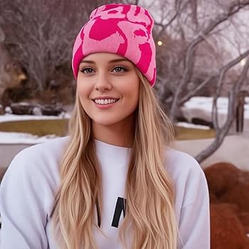 COTBENN Y2k MEA Culpa Graphic Beanies Hat Wool Acrylic Knit