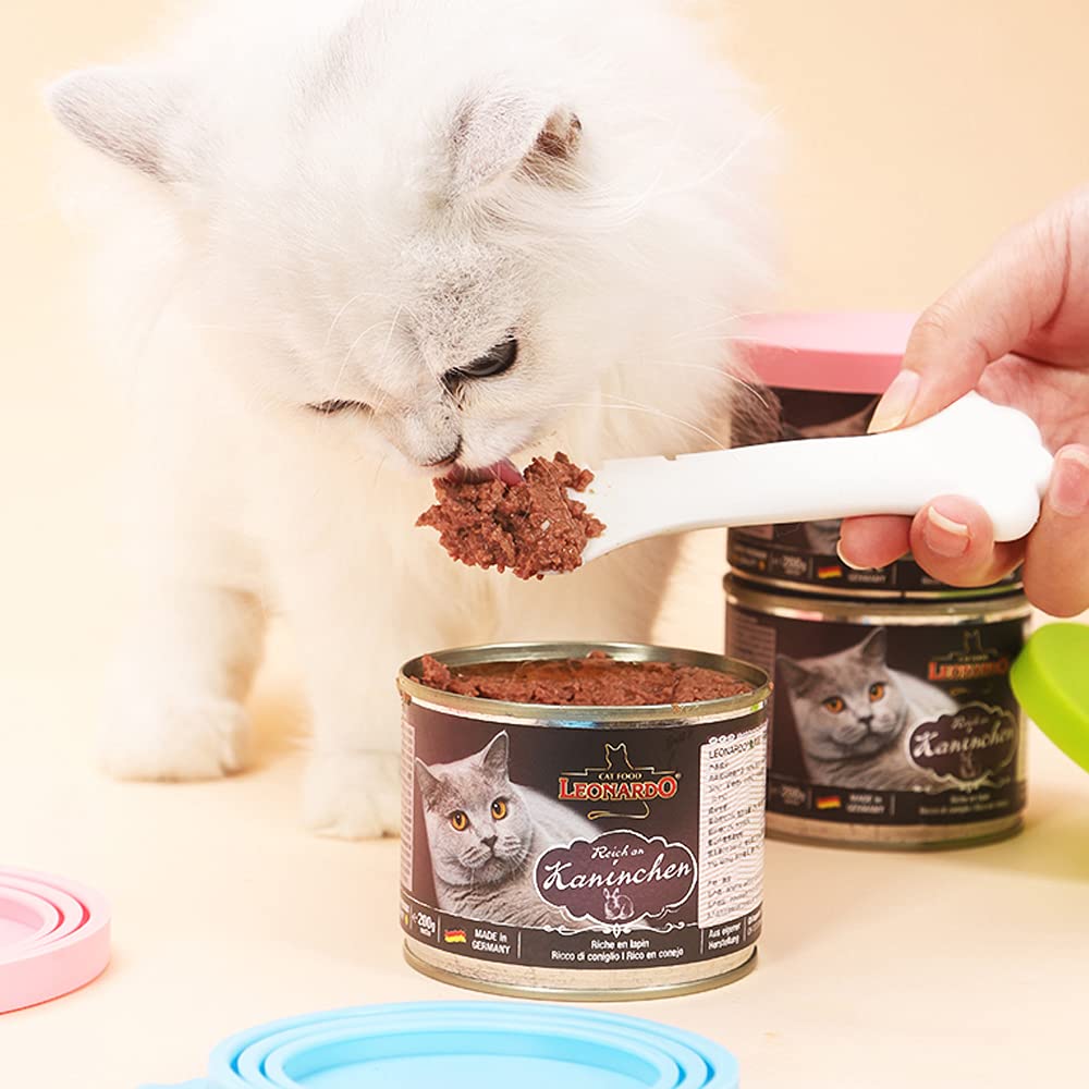 LUKIUP&reg; Coperchi Silicone Per Lattine Cibo Animali - 5 Pezzi, Senza BPA, Riutilizzabili