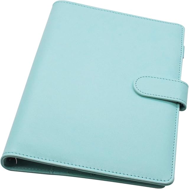 PU Leather Binder - ZSWQ Soft Ring Binder Notebook 6 Round Rings PU Leather Folder Loose-Leaf Refillable Notebook Binder for A5 Filler Paper, Blue