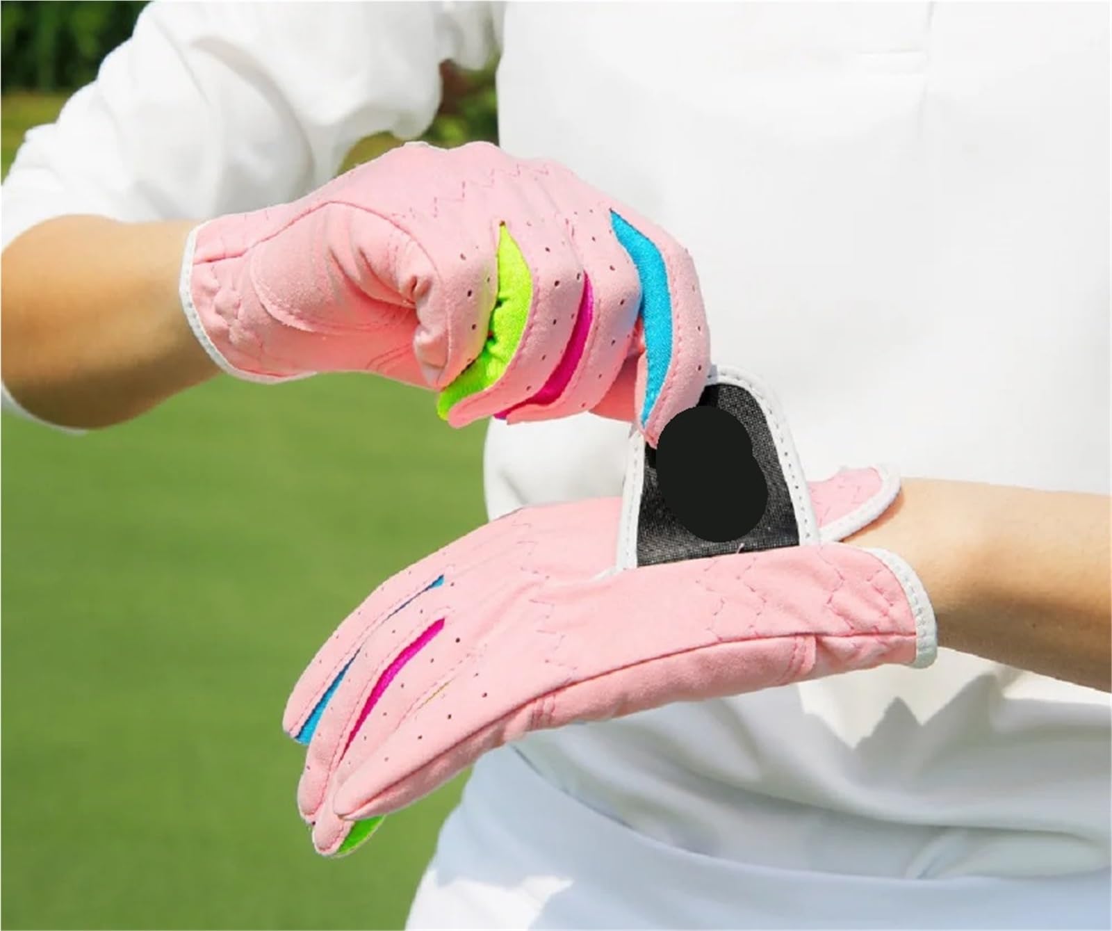 2 paia di guanti da golf in tessuto assorbente del sudore, antiscivolo, morbidi, traspiranti, for ragazzi e ragazze, sportivi per Adulta