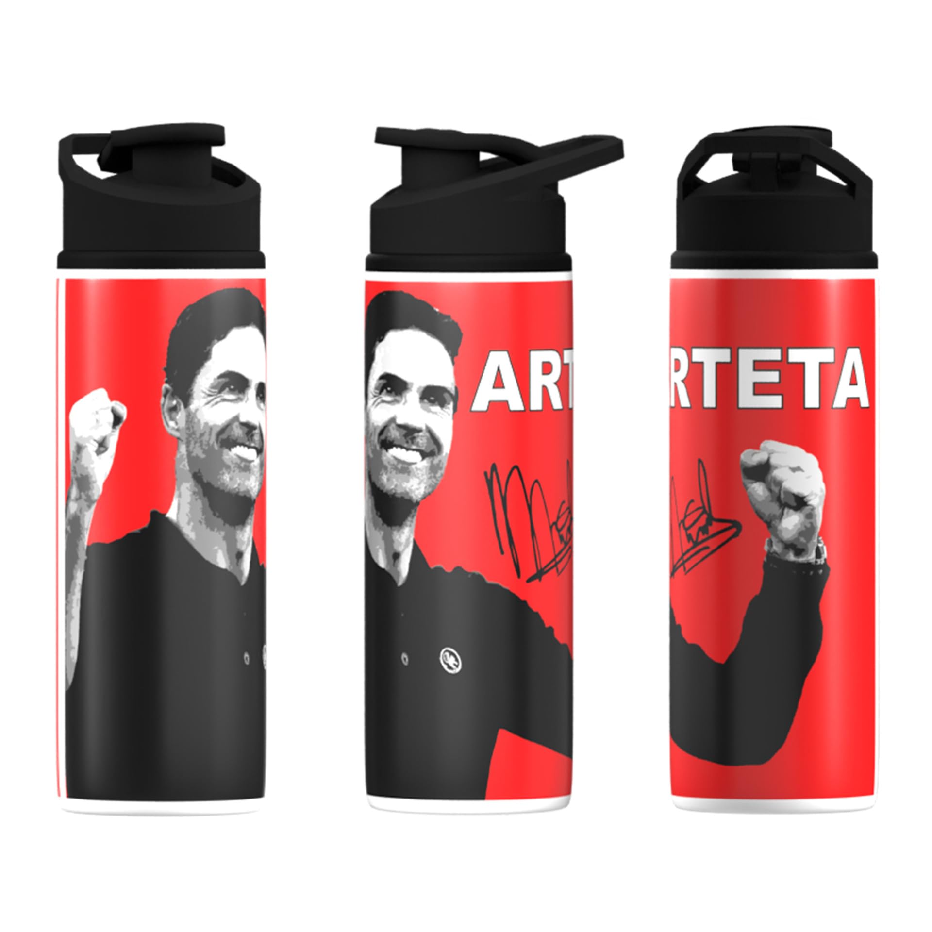 Partisan Multicoloured Afc Bottle Arteta Big Mouth 600Ml Capacity Aluminium