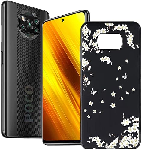 Funda para Xiaomi Poco X3 Pro, KJYF Funda negra a prueba de golpes, funda de protección contra caídas de 360 de cuerpo completo, funda de silicona