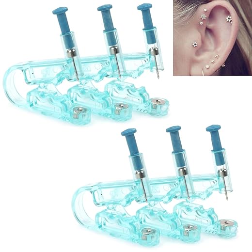 Ear Piercing Gun, 6pcs disposable Safety Painless Ear Piercing Gun Unit Tool with Ear Stud