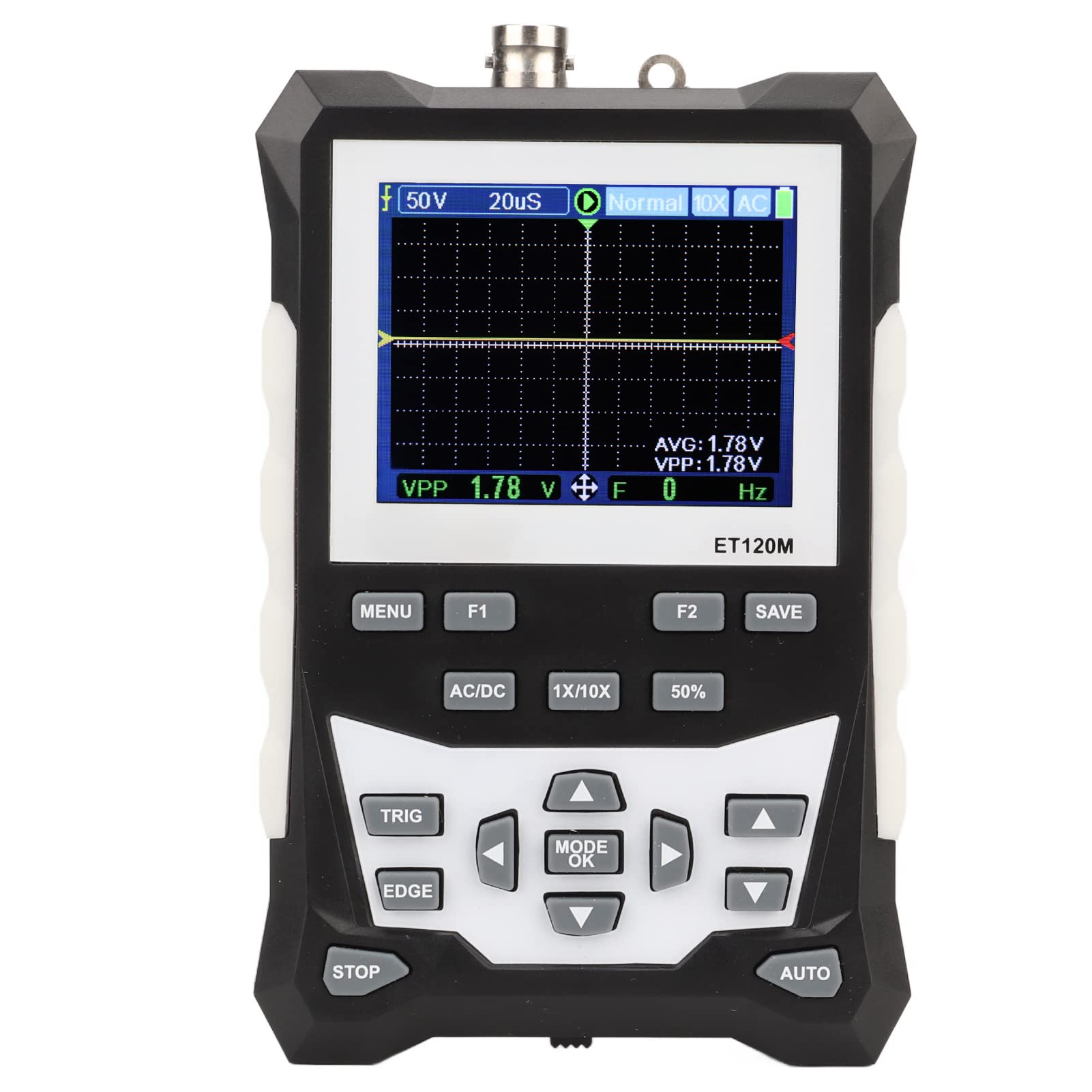 Osciloscopio Portátil de 120 MHz, Osciloscopio Digital TFT de 2,4 Pulgadas Osciloscopio Portátil Ancho de Banda de Forma de Onda 100 Conjuntos de Datos 10 Formas de Onda Kit de