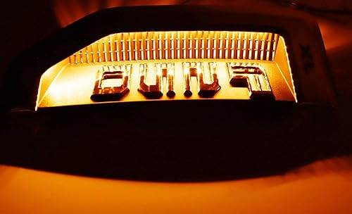 Miniatura 8 de iJDMTOY Kit de iluminación de fondo LED amarillo ámbar compatible con Ford F250 F350 F450 Super Duty 2017-2021 emblema cromado de guardabarros