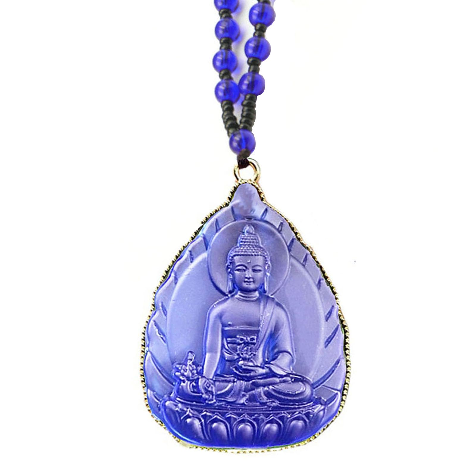 Medicine Buddha Necklace Goddess of Compassion Mercy Guan Yin Pendant Eliminate Suffering for Women Men Amulet Feng Shui Jewelry Blessing Gifts