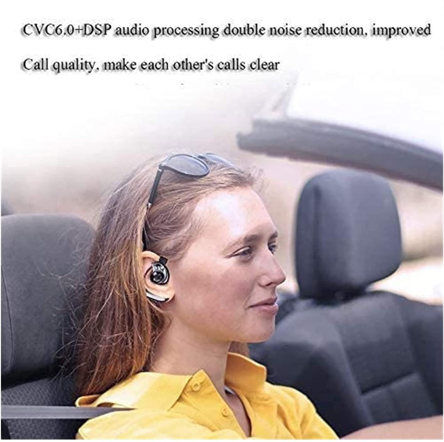GeRRiT Telefoni auricolari wireless, cuffie Bluetooth 5.0 in-ear con bassi extra, microfono integrato, controllo touch, controllo, USB Custodia di ricarica, auricolari a batteria da 24 ore, impermeabi