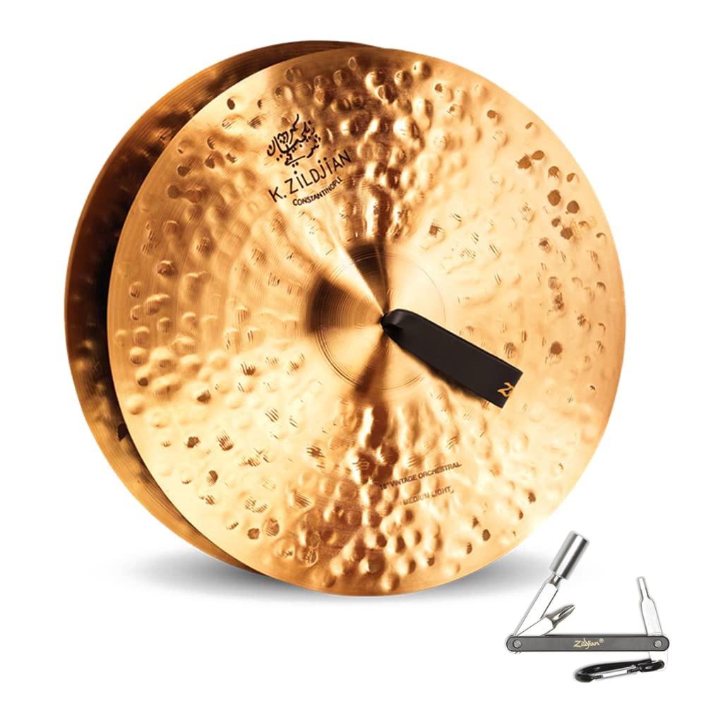 ZILDJIAN K1141 18" K CONSTANTINOPLE VINTAGE ORCHESTRAL HAND CYMBAL MEDIUM LIGHT With ZKEY