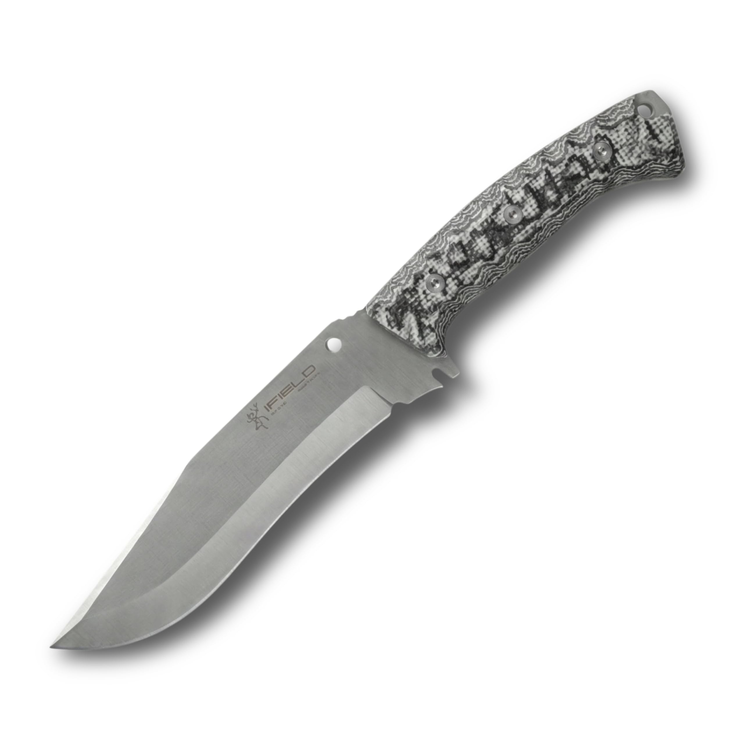 Nóż survivalowy Workout EL29119, MOVA 18 cm. Ostrze, rękojeść z granitu TRF, z czarną, wielopozycyjną skórzaną osłoną, narzędzie kempingowe do wędkowania, polowania i uprawiania sportu