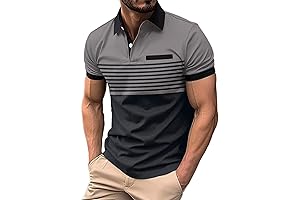 Mens Big and Tall Polo Shirts Quarter Button Golf Shirts