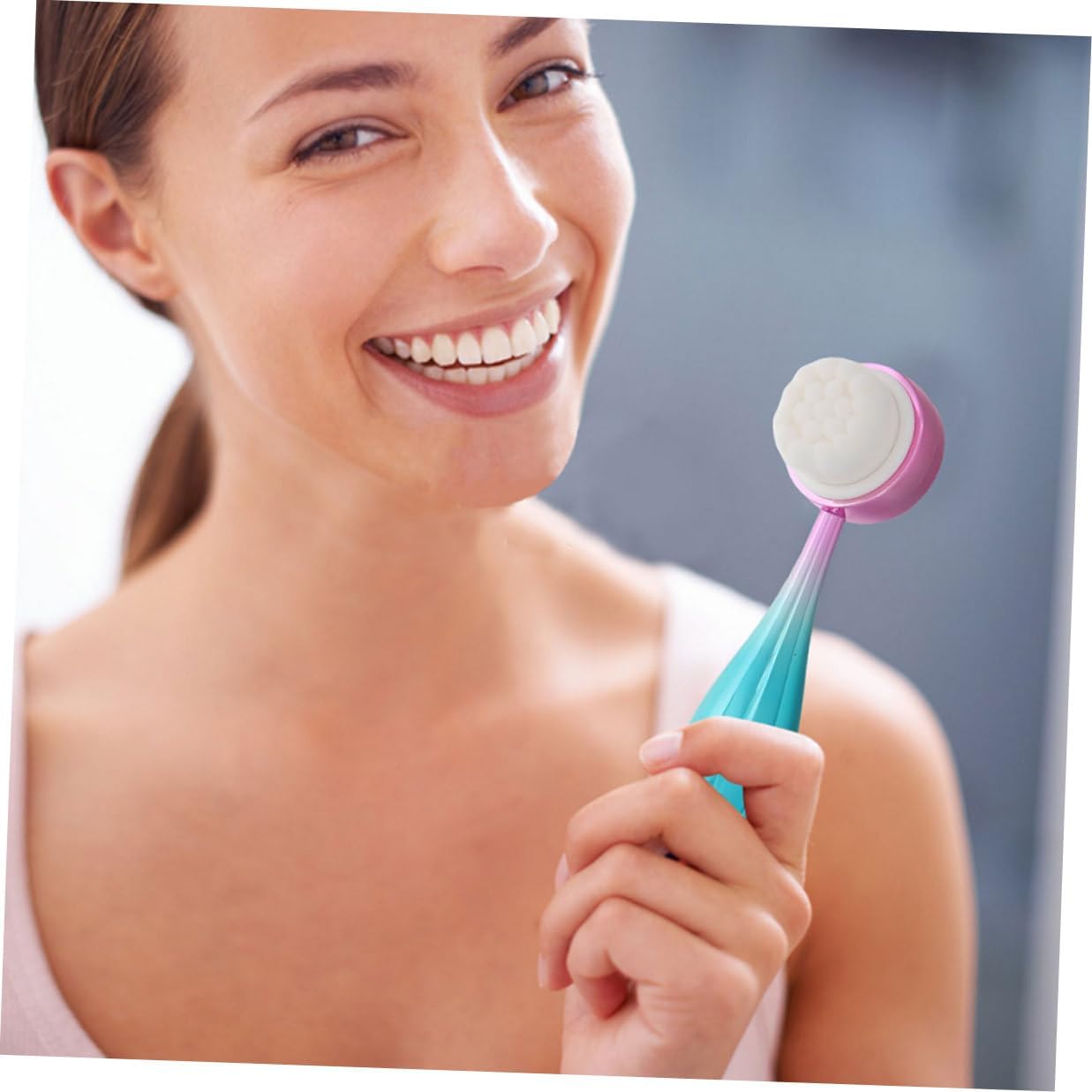 2pcs Silicone Facial Scrubber Manual Face Cleansing Brush Soft Waterproof Exfoliator for Blackhead Removal and Skin Massage, Dual-Sided Silicone Brush Set for Daily Skincare image 4