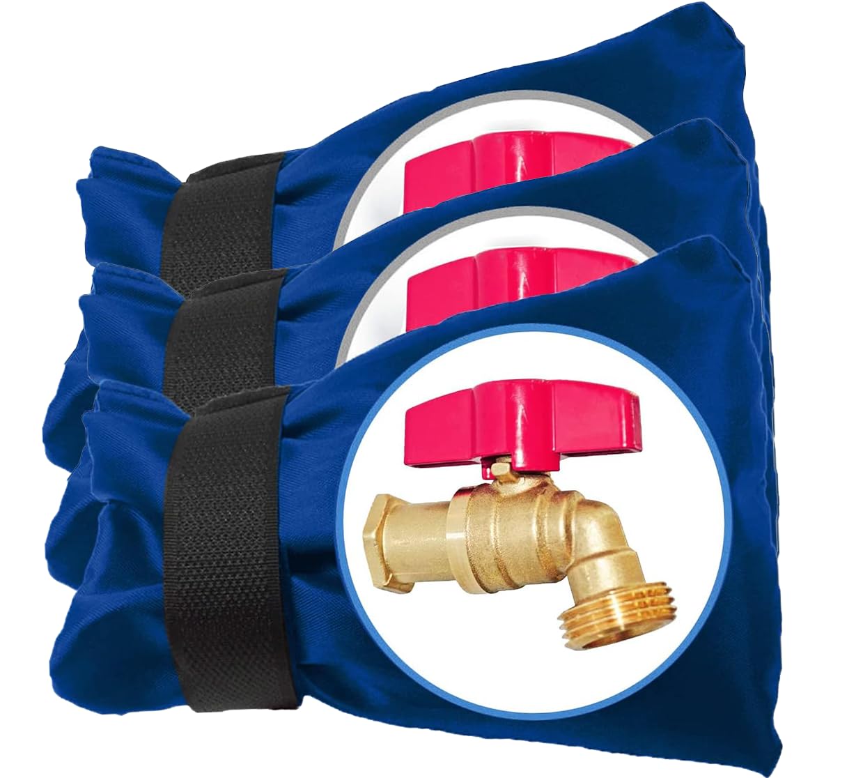 Outdoor Faucet Covers for Winter, Upgraded Thicken 8.5" H x 6.1" W Outside Garden Faucet Socks for Winter Freeze Protection Waterproof Reusable Insulated Spigot Hose Bibs Cover, 3 Pack Blue pack of 2