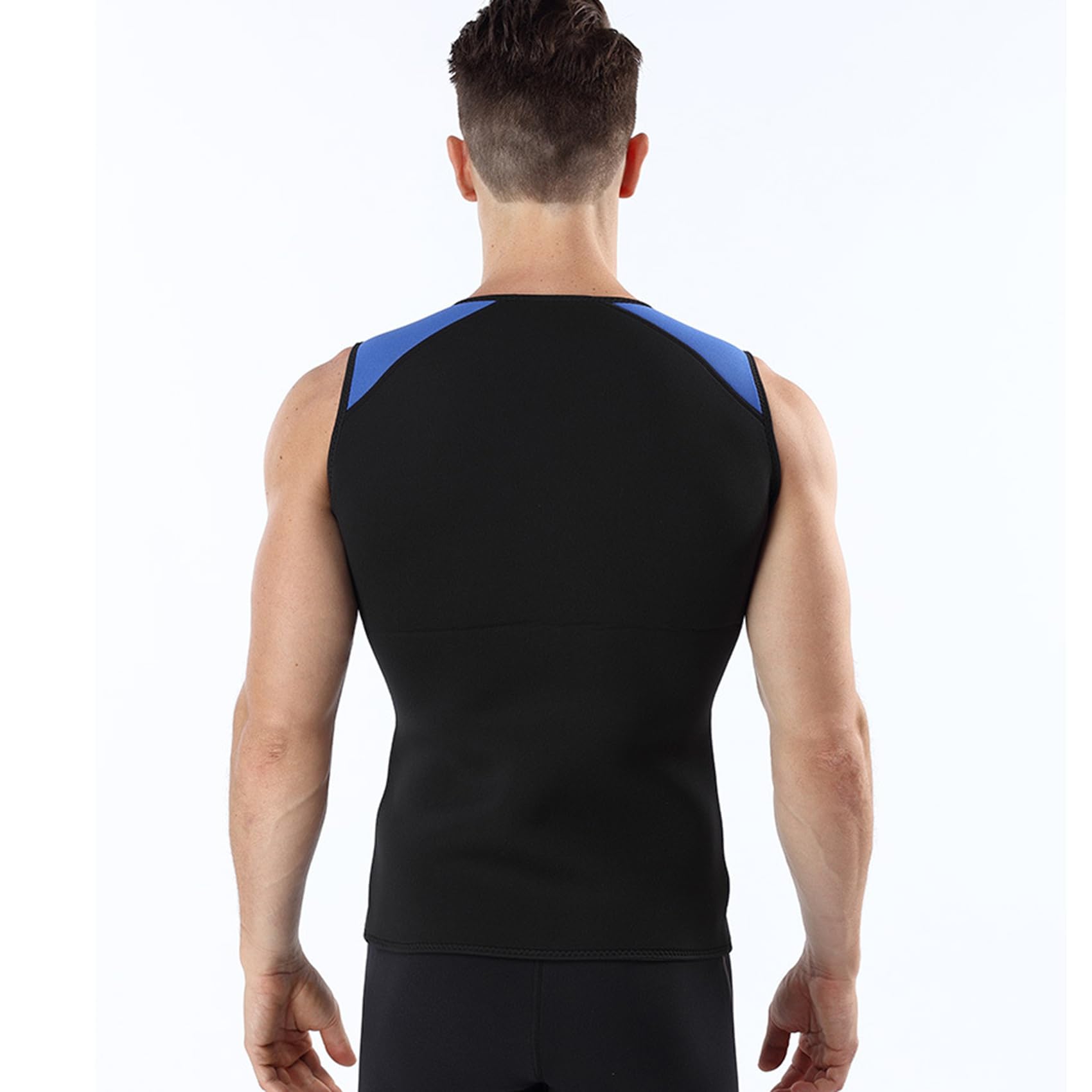 Gilet da Sub Elastico da Uomo, Muta da Sub in Neoprene da 3 mm Senza Maniche con Zip Frontale, per Immersioni subacquee Surf Snorkeling Nuoto
