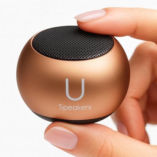 Fashionit U Mini - Pequeño altavoz Bluetooth inalámbrico, micrófono y obturador remoto, altavoces Bluetooth portátiles, sonido rico para el hogar y