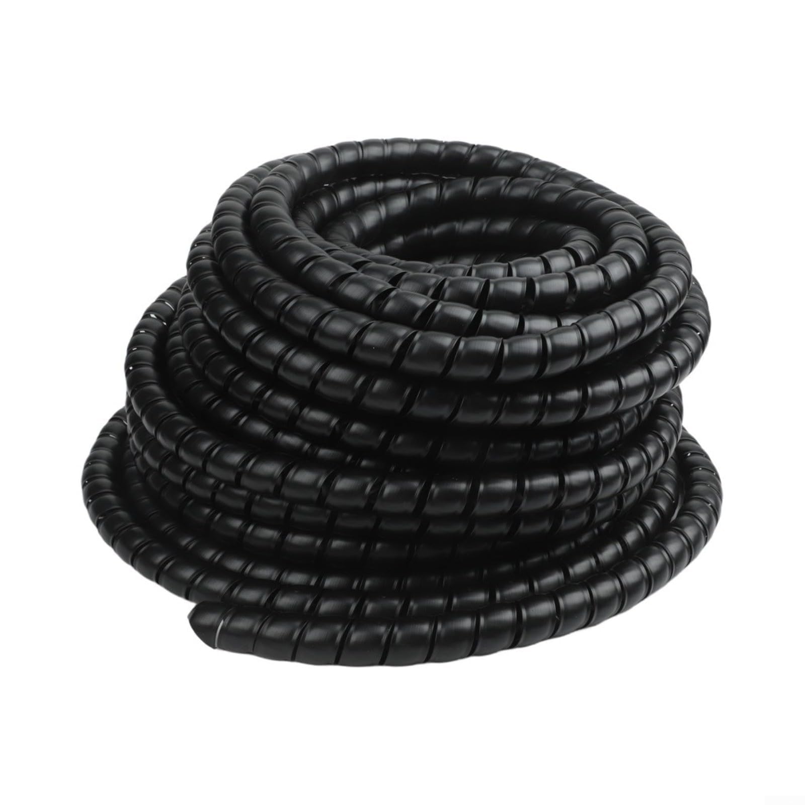 Manguera protectora de alambre en espiral de 20 mm - Tubo de gestión de cables PP de 25 m para cables eléctricos, manguera hidráulica y organización de oficina o taller, color negro