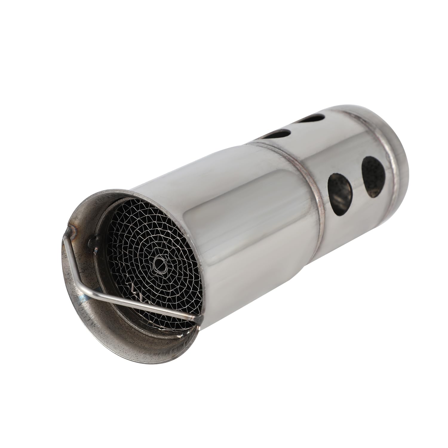 Silencieux Universel Moto 42mm Avec Db Killer Amovible - Longueur 142mm - Couleur Argent - Neuf