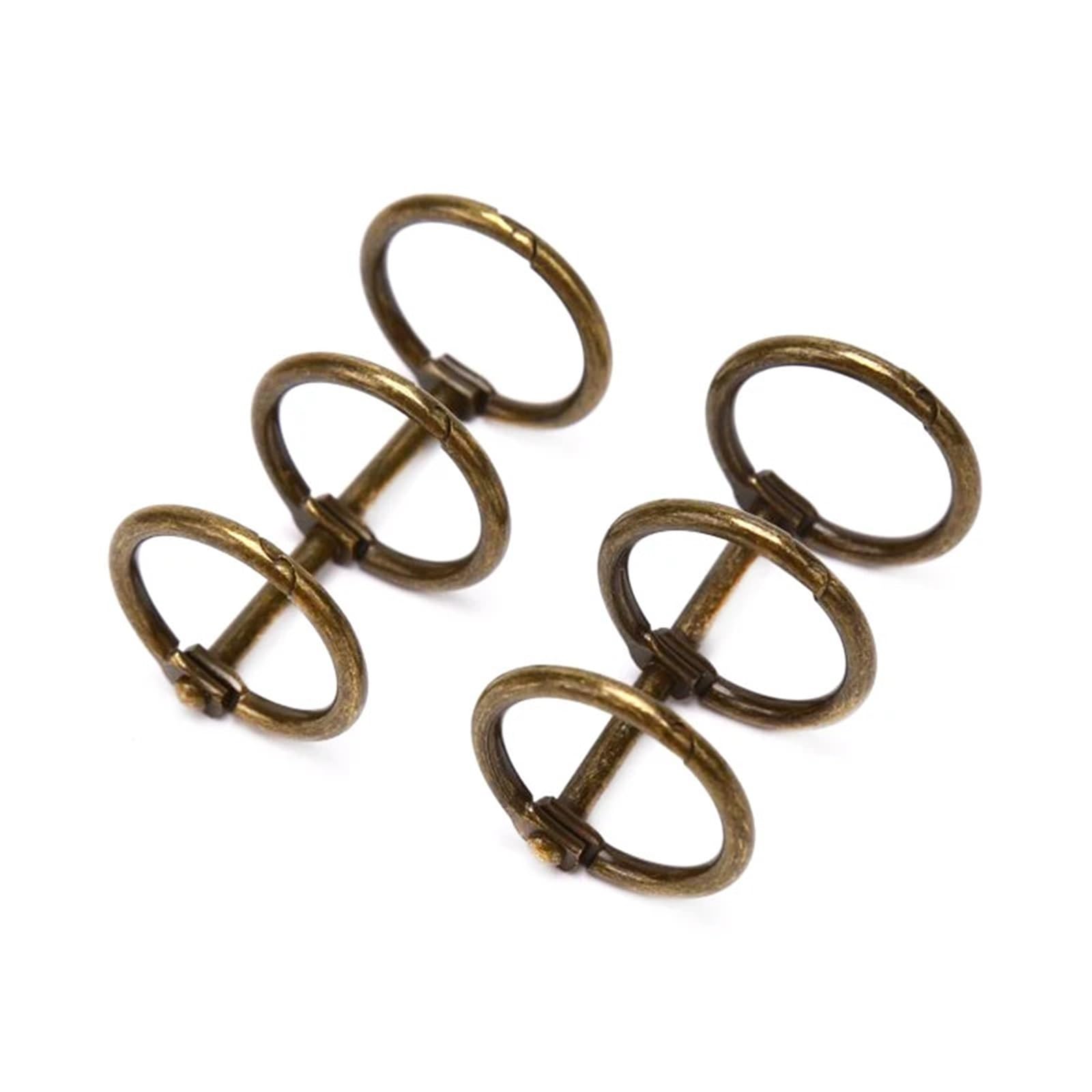 Binding Machines 2Pcs Metal Loose Leaf Circle Binding Clip 3 Rings Notebook Binder Hinged Ring Spiral DIY Scrapbook Bookbinding Supplies(Bronze)