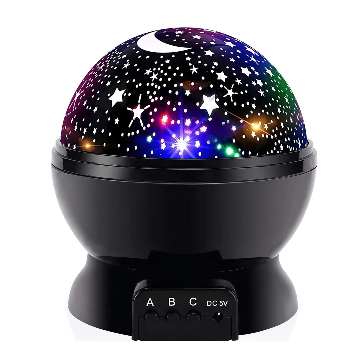 zolyet 360-Degree Rotating Star Projector Colors Changing Night Light Desk Lamp with USB Cable for Children Bedroom Party Decorations