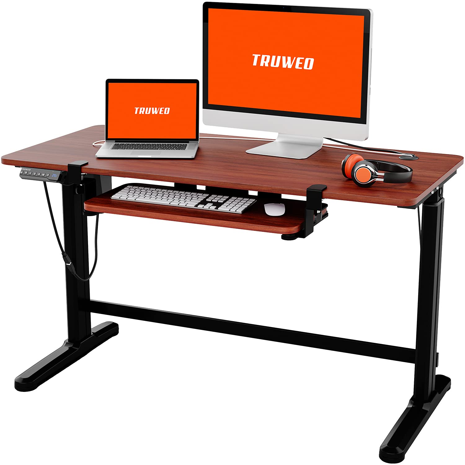 Buy Truweo Adjustable Electric Standing Desk 50 x 23.6 inches Sit to Stand Office Desk with