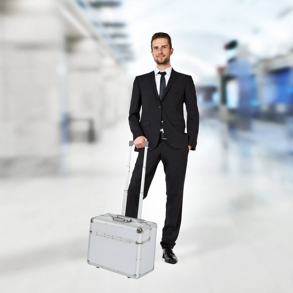 tectake 401231 Pilot Case Trolley Valise Mallette de Pilote Sac à roulettes Poignée