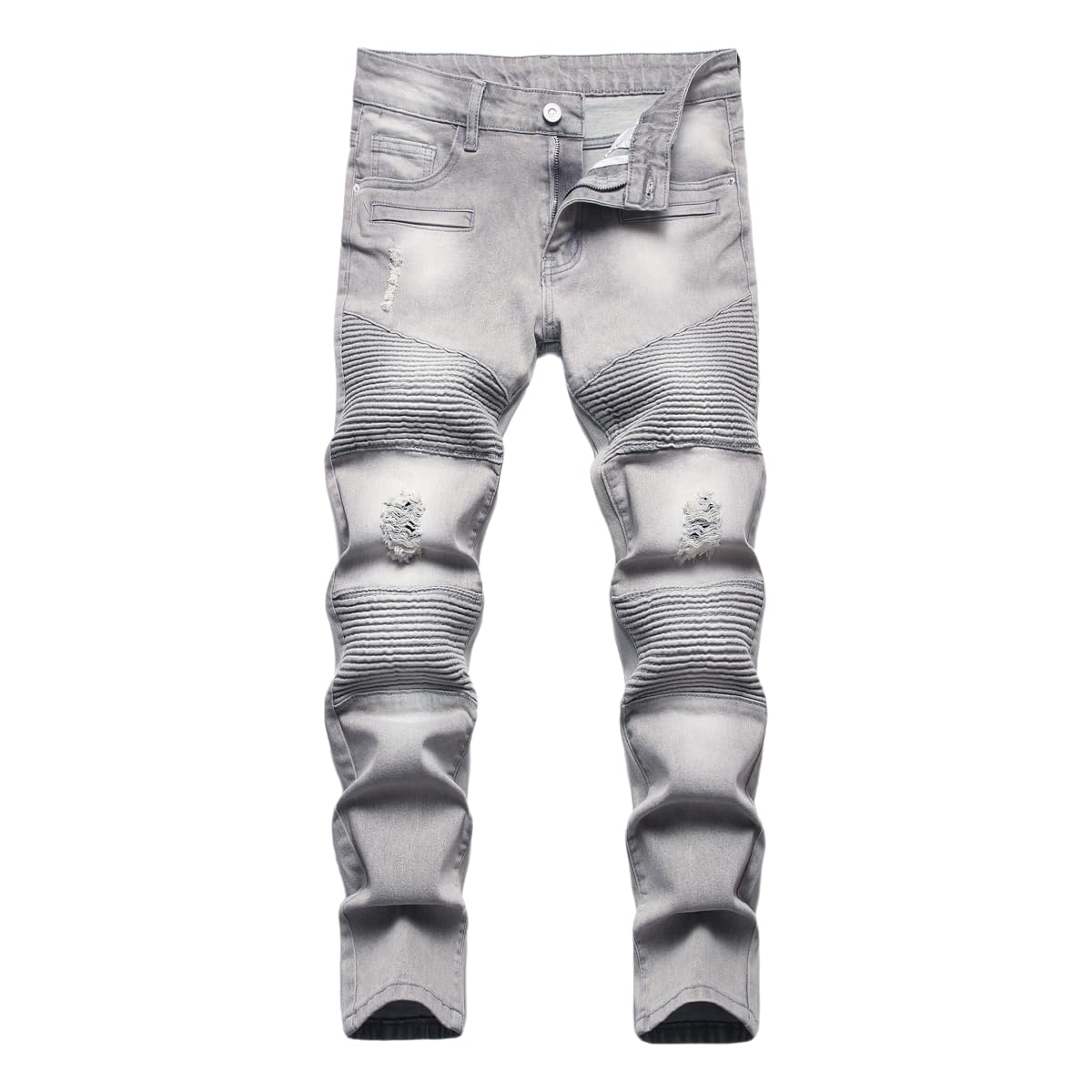 HiLY Boy's Ripped Biker Skinny Fit Jeans Comfy Stretch Stylish Moto Denim Jeans Pants