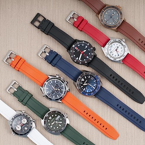 Image of StrapHabit Quick Release Rubber Watch Strap Band FKM 20mm 22mm 24mm