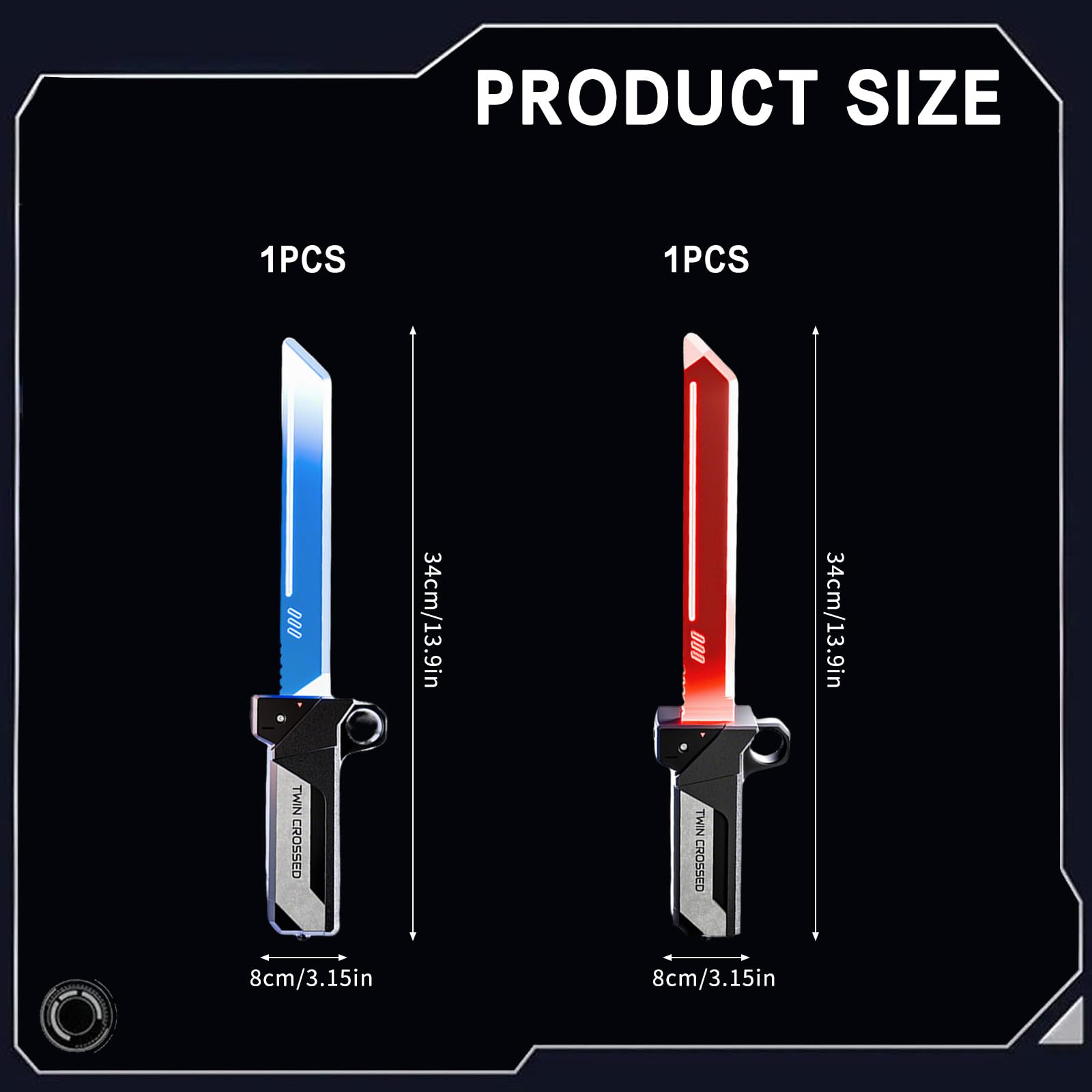 Spada Laser,Lightsaber,Sciabola Luminosa,Spada Sparkblade con Doppia Luce LED ed Effetto Spray,2 in 1 Spada Laser Retrattile,Ricarica USB-C,per Feste Cosplay,Halloween,Carnevale