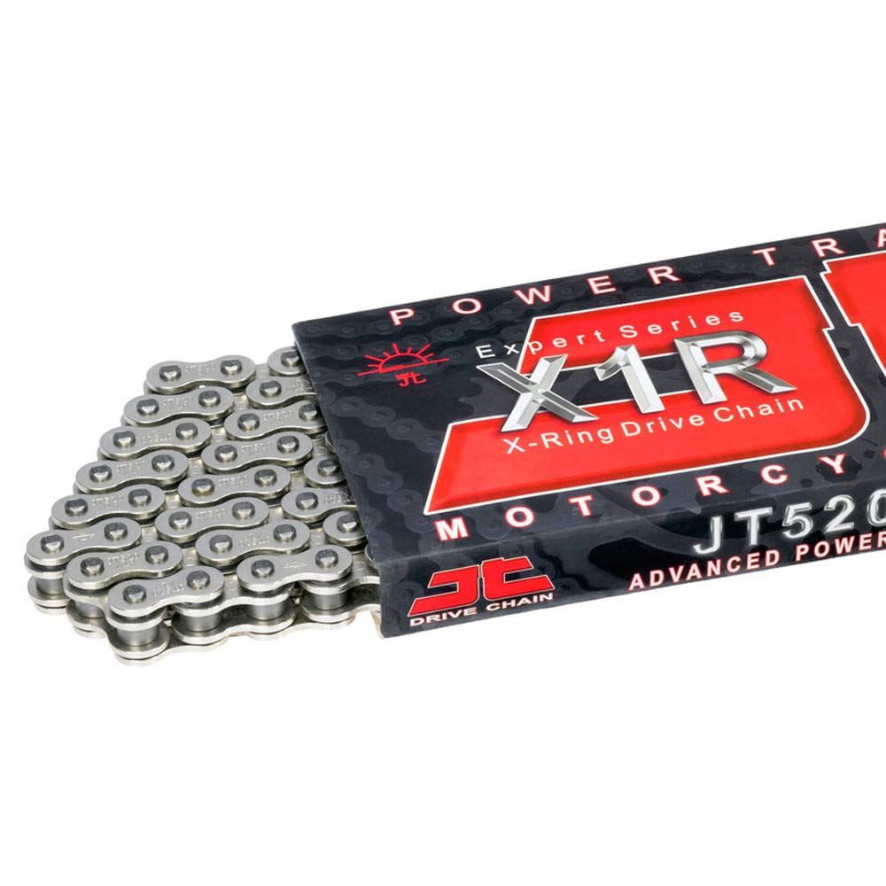 JT Sprockets JT JTC520X1R3NN124DL - Catena ad anelli a 124 maglie argentata, 520 x 1R3