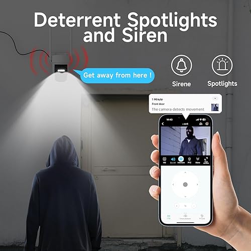 Miniatura 5 de Cámara de seguridad solar 2K inalámbrica para exteriores, zoom híbrido de 10X, cámaras PTZ de 360 para seguridad del hogar con panel solar de 6 W,