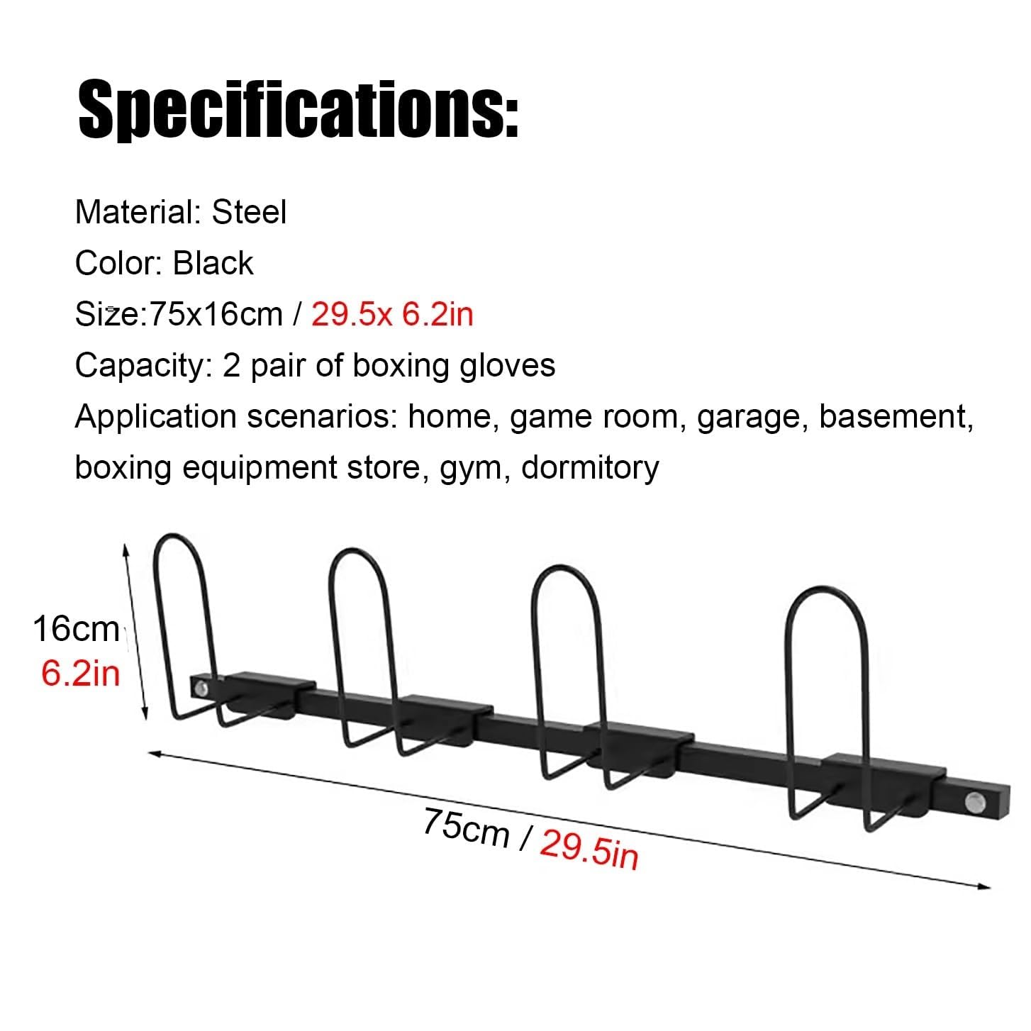 Estante de almacenamiento de guantes de boxeo, organizador de montaje en pared para equipos deportivos, soporte de exhibición multifuncional para gimnasio en casa, solución duradera y que ahorra