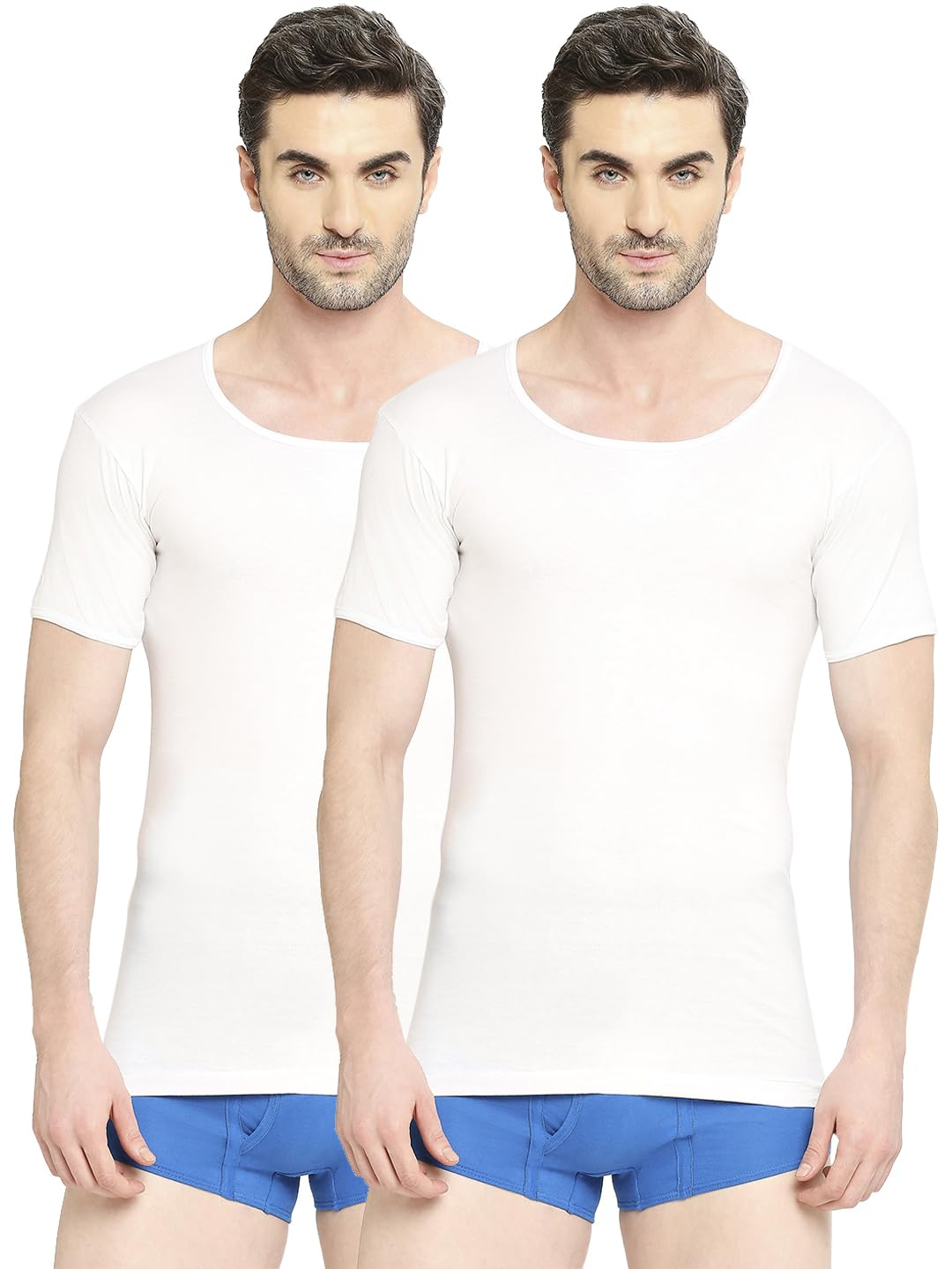 vip Men's Supreme Round Neck Half Sleeve Combed Cotton White Vest | Regular Fit Moisture Absorbent Inner wear for Men - Combo Pack-picture-32