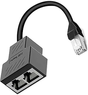 RJ45 Network 1 to 2 Port Ethernet Adapter Splitter,PAINICA Ethernet Splitter 1 Male to 2 Female LAN Ethernet Splitter Adapter Suitable Super Cat5,Cat5e,Cat6,Cat7,Cat8