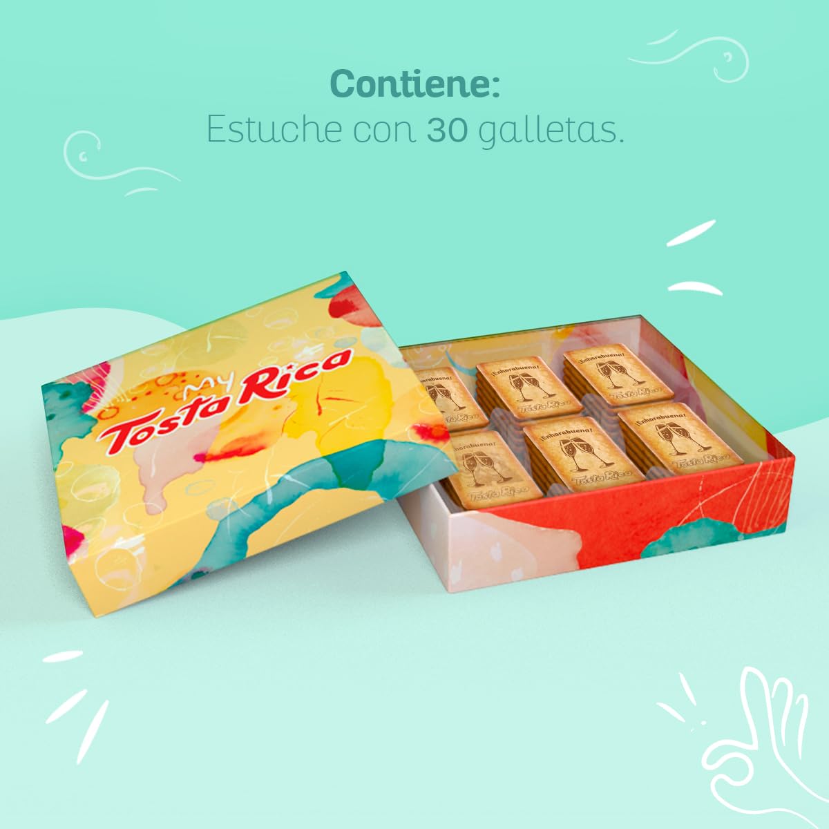 My TostaRica - Galletas con mensaje “Te quiero” - Contenido: 30 Galletas Impresas con Dedicatoria - Regalo con Mensaje Impreso