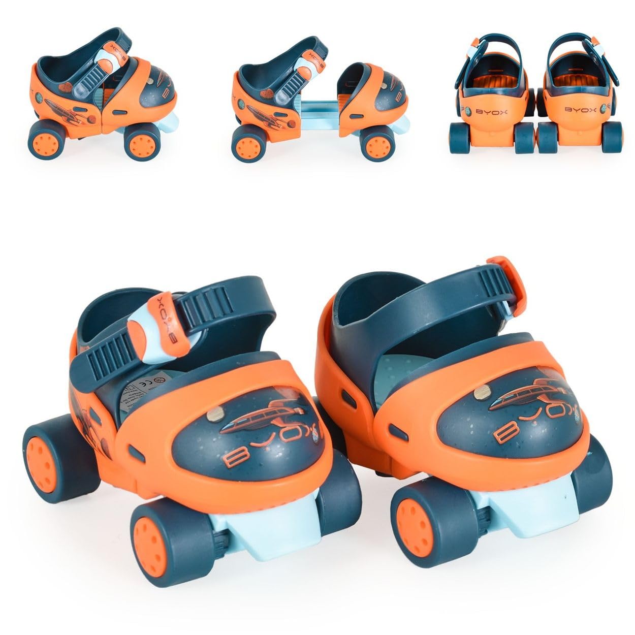 Wrotki Scooper Skates z hamulcem, cztery koła, kółka z tworzywa sztucznego, od 3 lat, różowe
