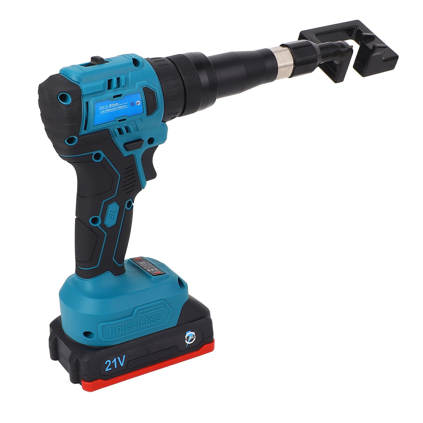 Jeffergarden Pistola Remachadora Eléctrica con Cabezal Giratorio 360 Alicates Remachadores Eléctricos Alicates Eléctricos Batería de Litio Recargable de 21 V Fuerza de Ajustable Punta de