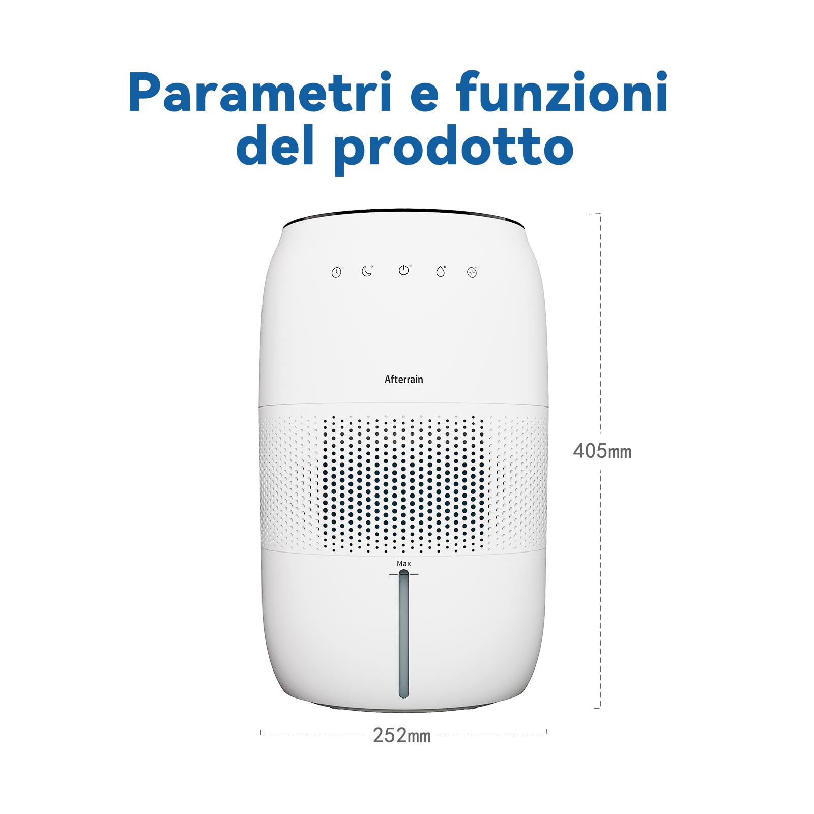 Umidificatore evaporativo a freddo, senza nebbia, senza nebbia, per chi soffre di allergie e incinte fino a 45 m², camera dei bambini, camera dei bambini, camera da letto, purificatore
