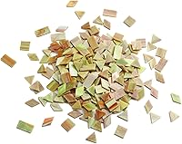 Vista 19 de Lanyani Azulejos de mosaico de vidrio multicolor - formas mixtas, 200 piezas, blanco regular