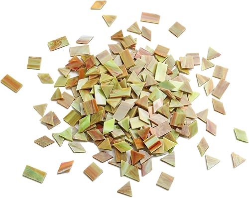 Vista 91 de Lanyani Azulejos de mosaico de vidrio para manualidades artísticas, 4 formas mixtas de vidrieras Tiffany, 200 piezas, Café