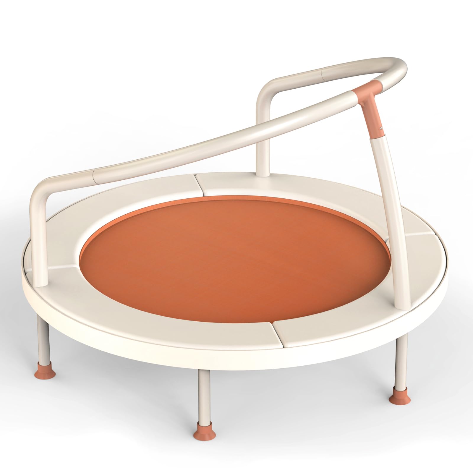 LUSK 36'' Toddler Trampoline with Triple-Pillar Handrail, Foldable Indoor Mini Trampoline for Kids Ages 2–6