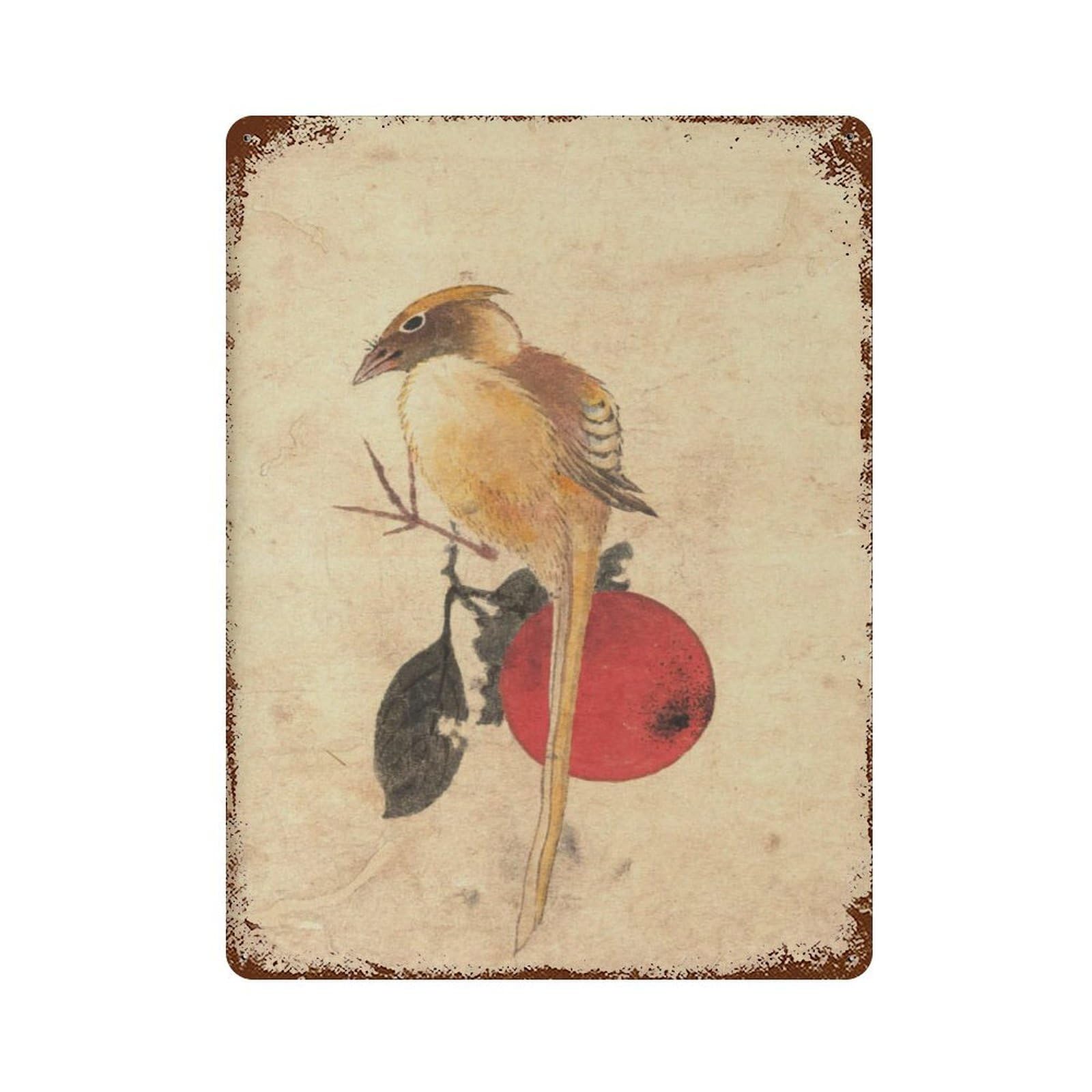 xiaoxiaoshen Hokusai Bird Japanese Woodblock Wall Decor Art Metal Tin Poster Modern Home Decor Art Home Bar Shop Decorations Vintage Sign 40x30cm