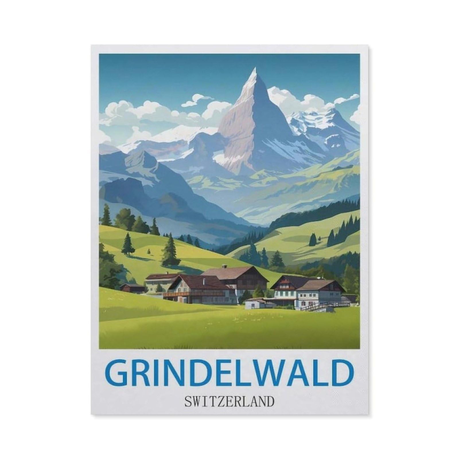 BEAYODKP 5D Diamond Painting Kits，Grindelwald Switzerland（30 x 40 cm）