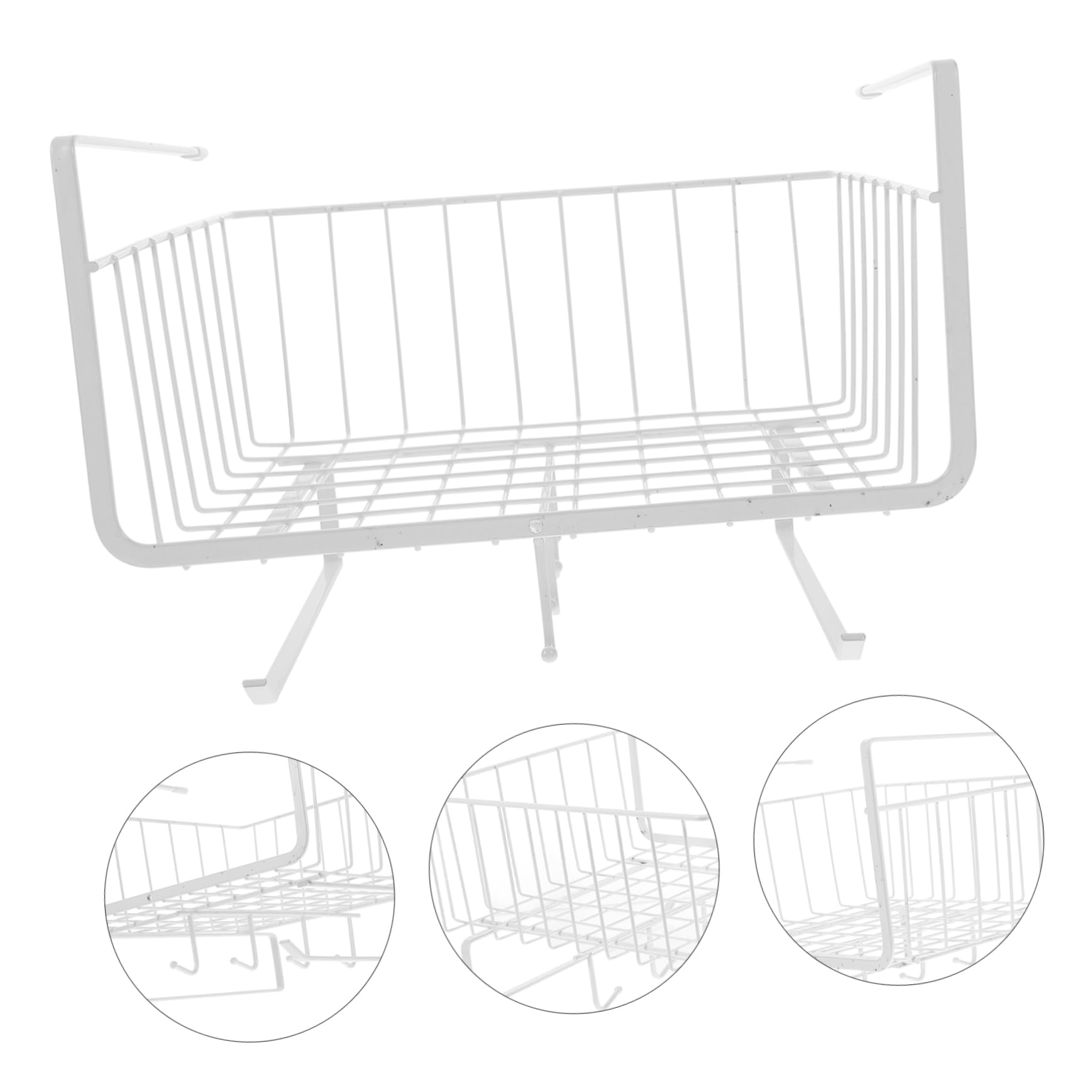 Organizador De Cesta Colgante Para Armario De Cocina Rejilla Multifuncional De Acero Resistente Estante Aprovechable Bajo Mueble Almacenaje Práctico Para Utensilios y Accesorios Co