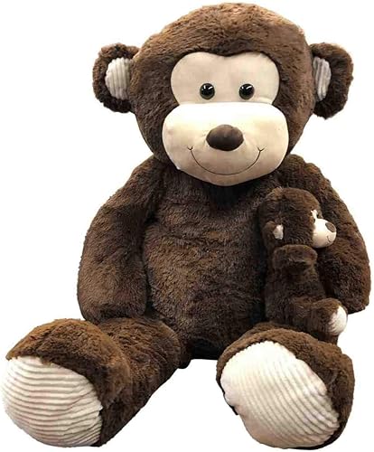 Miniatura 8 de Big Plush Mono de peluche gigante de 4 pies que sostiene al bebé de 48 pulgadas, suave, 48.0 in, enorme animal de peluche